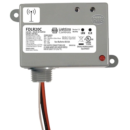 Functional Devices-Rib Wireless Lighting Relay, Transceiver/Repeater, 208 Vac Input, SPDT rel FDLR20C